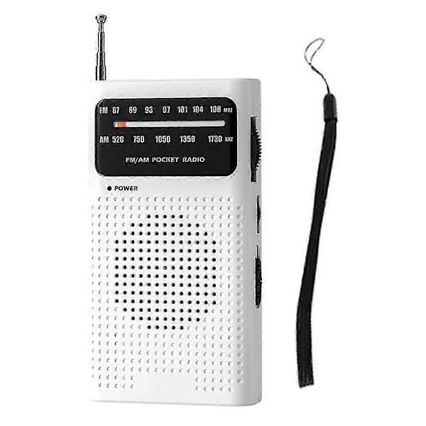 Fullbånds liten bærbar radio Mini AM FM pekerlommeradio for løping, camping, reise, analog