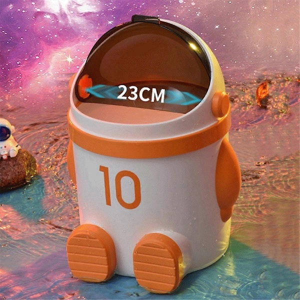 Stor soptunna med astronauttema för heminredning, med lock, perfekt för vardagsrum och sovrum, Kha