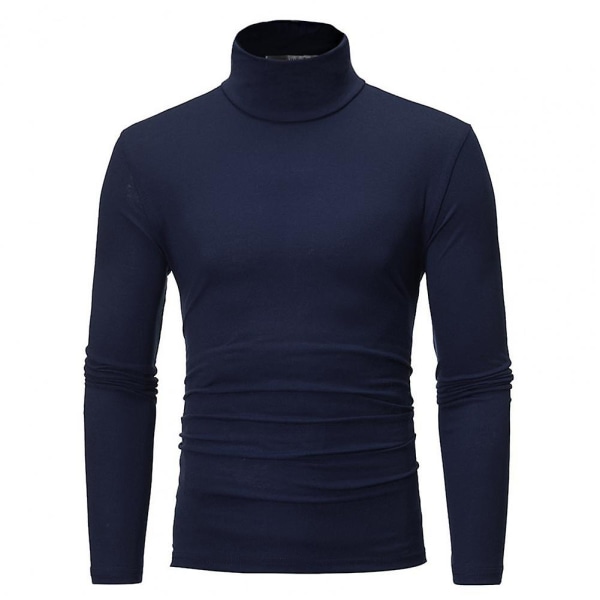 Topper Gensere Strikket Genser Langermet Høyhalset Herre Genser Myk Elastisk Strikket Skjorte For Høst Vinter Strikkede Gensere Royal Blue M