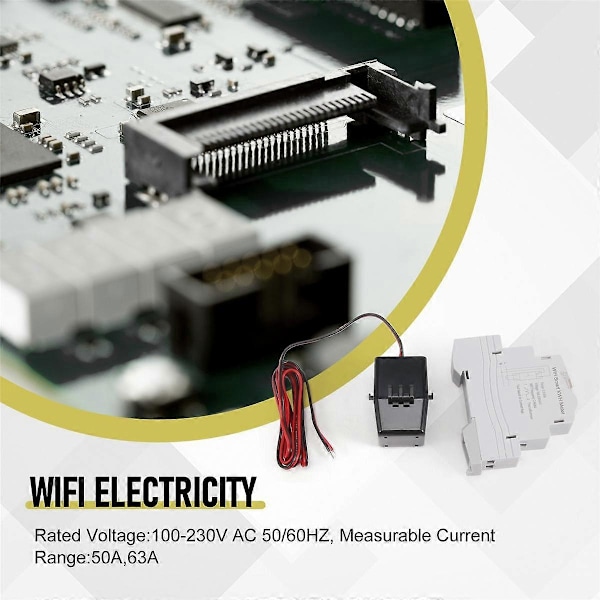 ATMS1603 Tuya Enfas WiFi Intelligent Energimätare 100A DIN-skena Exakt Mätande Voltmeter