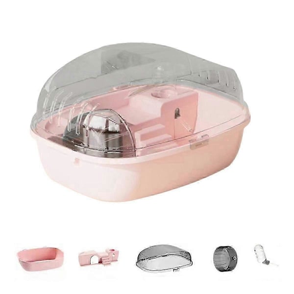 Hamsterbur Løpehjul Rulleskøyteleke Gjennomsiktig Slott Passer Mus Hamster Marsvin Smådyr Tilbehør C