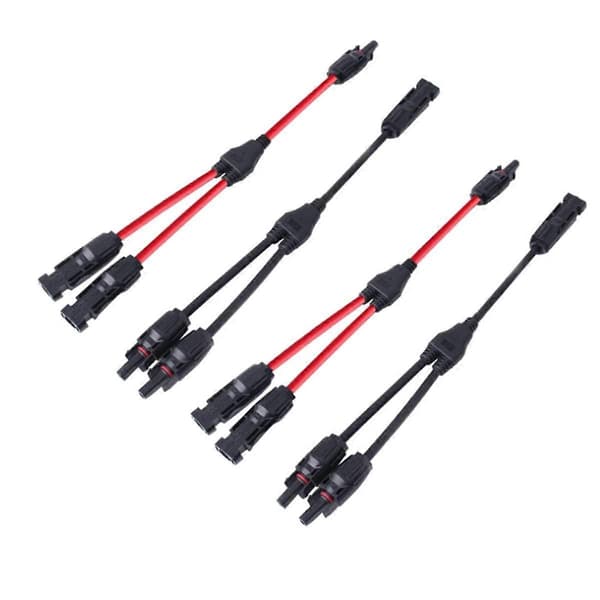 Y Grenstik 1 til 2 Parallelforbindelse Solcellekonnektor Fotovoltaisk Paneladapter til Batteri Plat