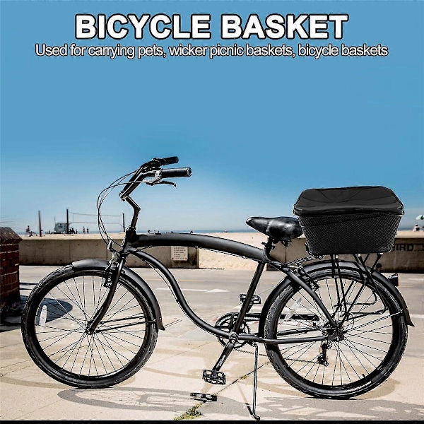 Bagagebærer Cykelkurv Bagmonteret Metal Tråd Cykel Opbevaringskurv med Vandtæt