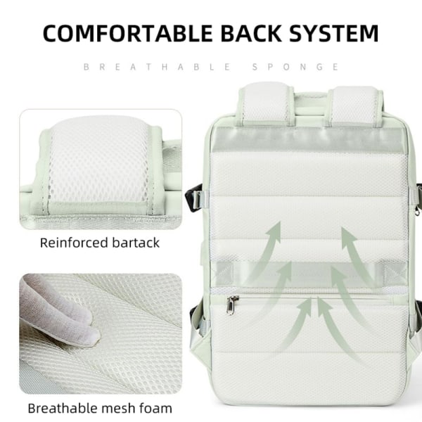 Udtrækkelig Rejserygsæk Unisex Laptop Taske Dame Stor Duffel Bag Herre Studerende Business Rejse USB Opladning Pink