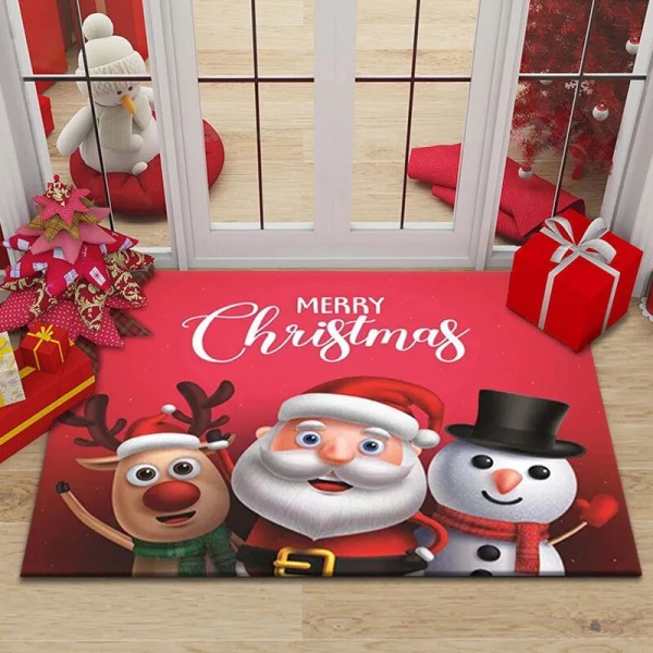 God Jul Julenissen Hjem Inngangsdekorasjon Teppe Dørmatte Sklisikker Gang Soverom Baderomsmatte Stue Tepper 3 60x90cm 24x36 inch