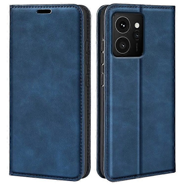 Kompatibel til HMD Skyline Etui Skin-Touch Læder Wallet Telefon Cover Blue