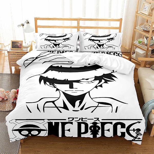 Anime One Piece 3D-printet sengesett dynetrekk dynetrekk putetrekk barnegave farge 2 AU DOUBLE 180x210cm