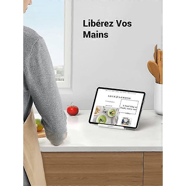 UGREEN Justerbart Nettbrettstativ Bord Stativ Nettbrett Telefon Sammenleggbar Bærbar Kompatibel med iPad Pro 2021 iPad Air 2022 Galaxy Tab A8 Lite S7 Mediap