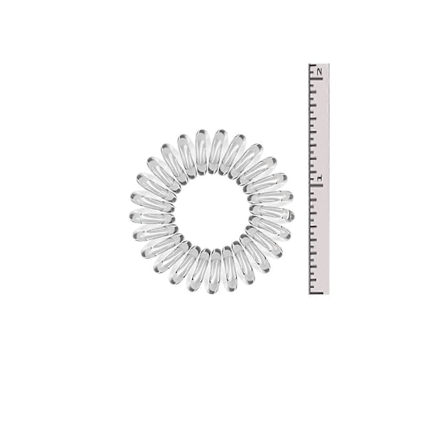 Spiral Hårelastikker, Coil Hårelastikker, Telefonledning Hårelastikker, Hårelastikker til Hestehale Uden Mærker, Hårbøjle - 9 stk. (Transparent)