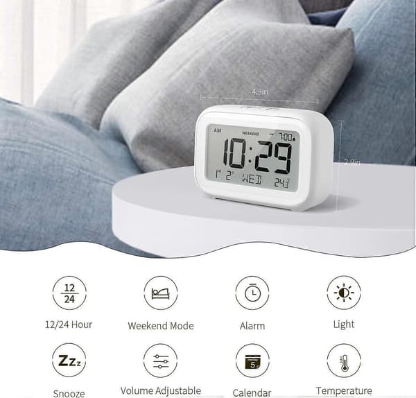 Digital Väckarklocka för Sovrum Resor Kontor - Modern Minimalistisk Stil med LCD-Display