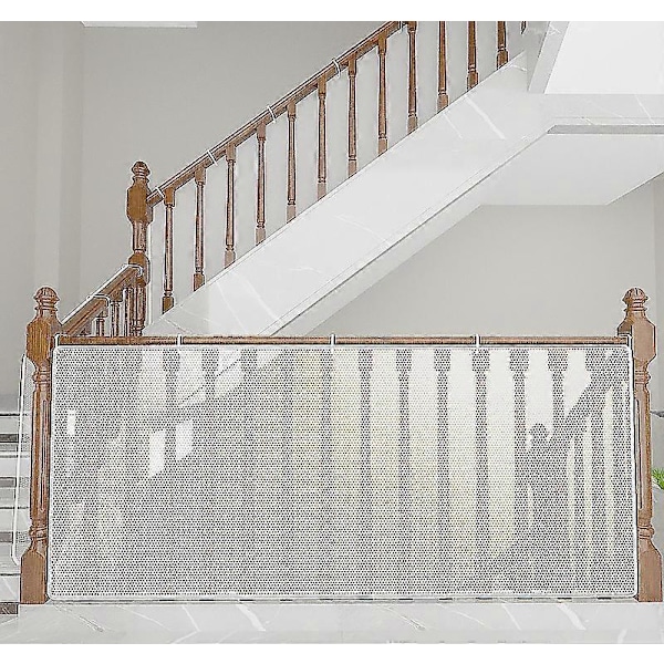 Beskyttelsesnett for barn Trappebeskyttelsesnett Sikkerhetsnett Balkongbeskyttelsesnett Hvit 3m*78cm