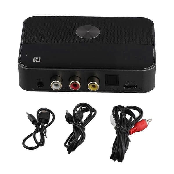 Bluetooth 5.3 NFC o Transmitter Receiver med 3.5mm Aux Coaxial Optisk Digital til Analog Konverter