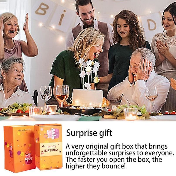 DIY-låda Härlig Överraskning Exploderande Par-låda Hållbar Jul Kärlek Årsdag Alla Hjärtans Dag Flickvän Kärleksgåva För Årsdag Yellow HAPPY BIRTHDA
