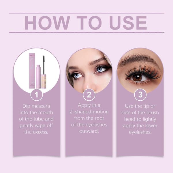 Mascara är en långvarig, festcharmig ögonmakeup och fixerande mascara 3pcs