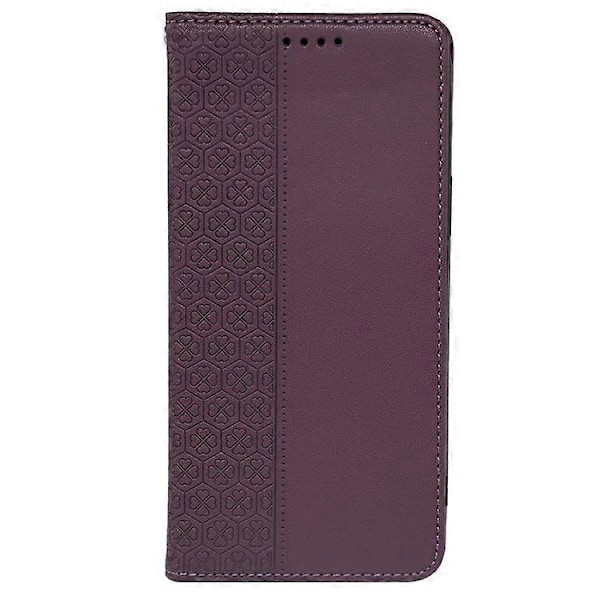 Kompatibelt för HMD Pulse / Pulse+ Fodral Plånbok Läder Telefonskal Lyckoklöver Prägling DarkPurple