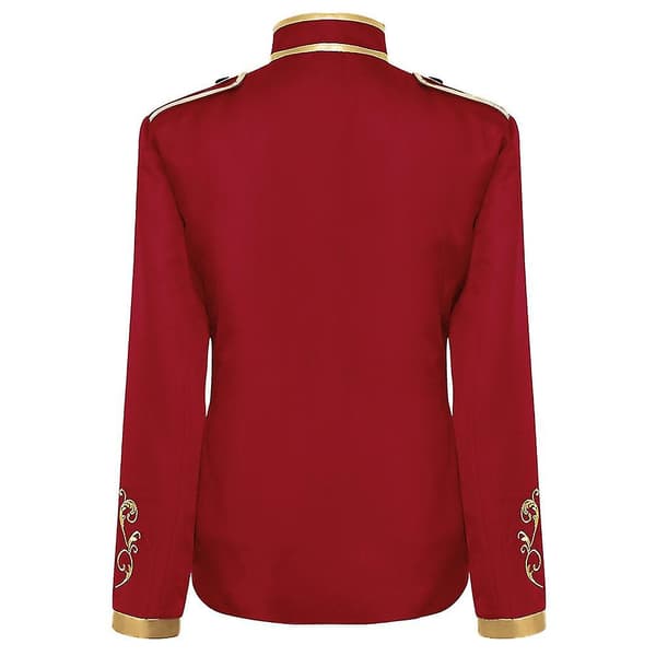 Menns Mote Hoff Prins Uniform Gullbrodert Jakke Red S