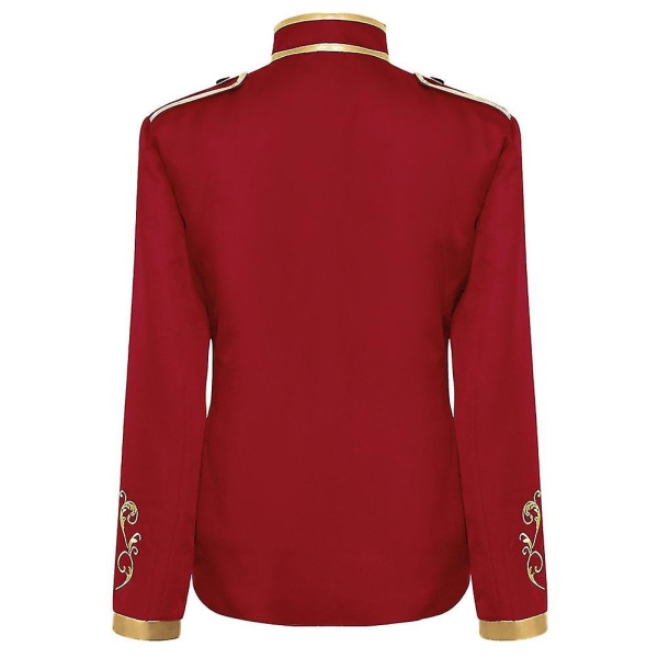 Miesten Court Fashion Prince Uniform kultainen brodeerattu pukutakki Red L