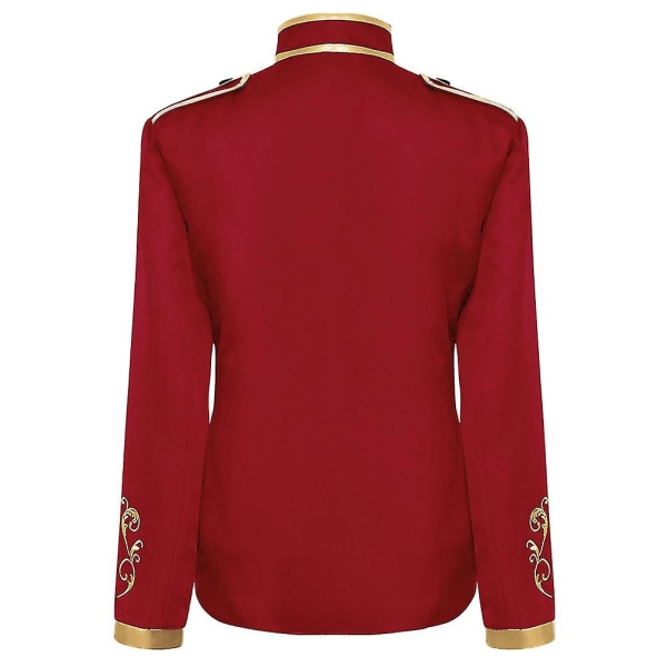 Miesten Court Fashion Prince Uniform kultainen brodeerattu pukutakki Red M