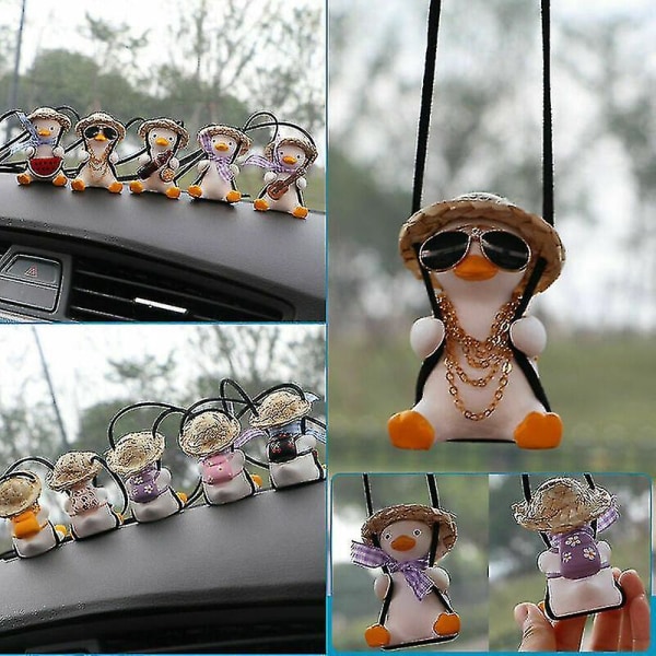 Little Duck Swing Autoriipus Decor Söpö Duck Auto Rear View Mirror Pend G