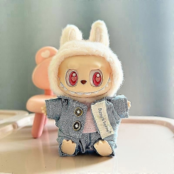 Original Andra Generationens Labubu Monster Have A Seat Serie Söt Docka Kläderleksak Ornament Endast Kläder Söt Dockleksak Present[jkw] 13