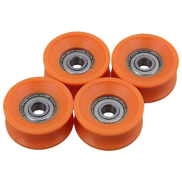 4 st 6x30x13mm Plastbelagda Tätade Lager Stål 606zz Djup U-spår Guide Remhjul Skena Kullager