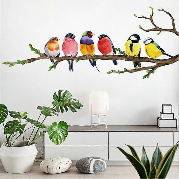 Fåglar Gren Väggdekaler Mural Konst Dekal Tapet Hem Väggdekor