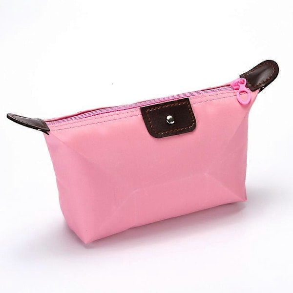 Pakke med 3 foldbare toilet tasker til rejser (tre farver), dumpling-formede makeup dispensere, bærbare makeup bokse, pink og blå vasketasker
