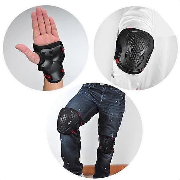 BMX Cykel Knäskydd och Armbågsskydd med Handledsskydd Skyddsutrustning Set AA
