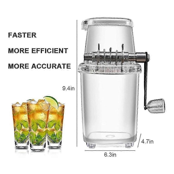 Manuell ishackare roterande ishackare cocktailmaskin iskub krossad smoothies ishackare maskin