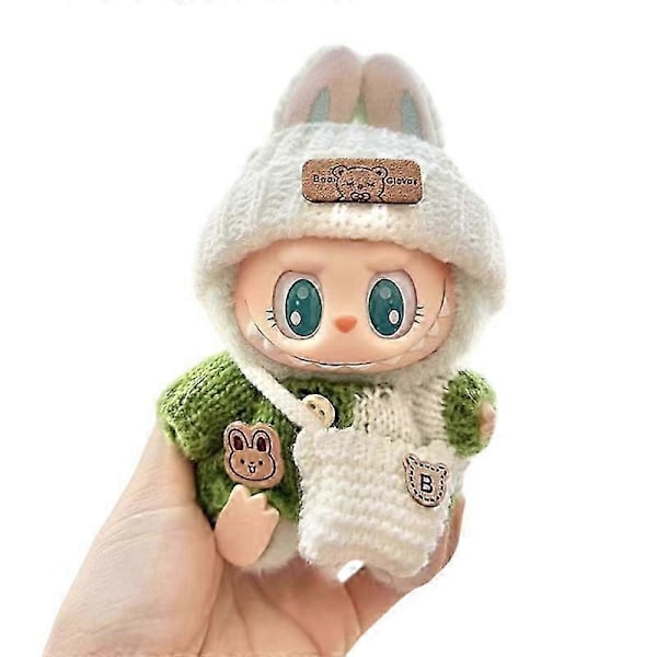 17cm Mini-nuken vaatteet asusteet Labubu-neulepusero hattu olkalaukku vaatteet Labubu-nukelle A2