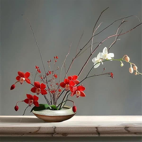 Ikebana Vas Kit Keramisk Blompiggsvas Blompiggsvas för Utställningar Mossa & Hydroponiska Växter Dekor Gåva B