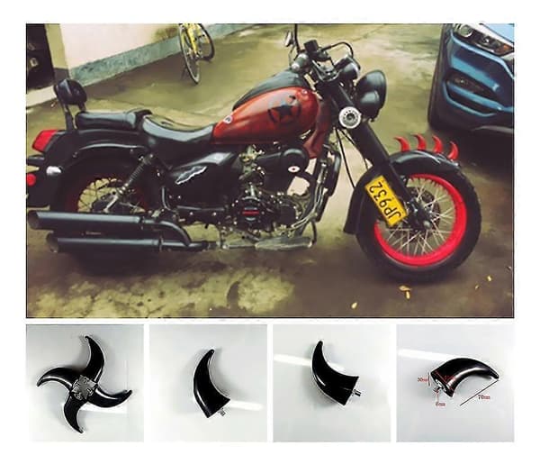 Motorcykel Forskærm Sort (4 stk)