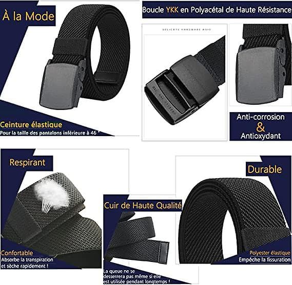 Elastiskt midjeband för män, plastspänne, avslappnat elastiskt midjeband, unisex denimbälte för män och kvinnor