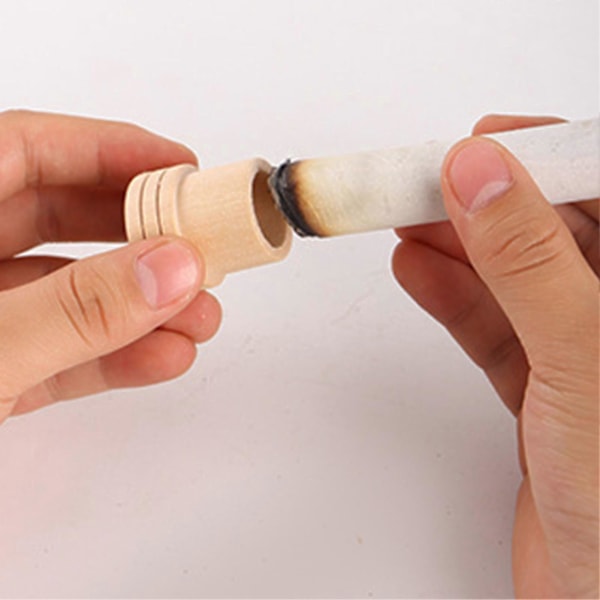 Moxa-rullholder i tre for moxibustion-pinnebase