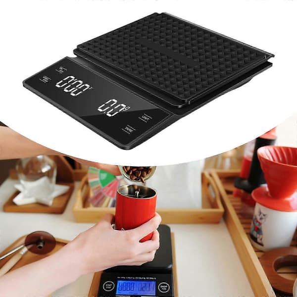 Kaffevåg med Timer, Digital Köksvåg för Hembryggning, Bakning, Matlagning, Kontor