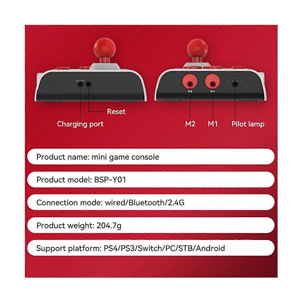 Bärbar Bluetooth Trådlös PC Datorversion för Android IOS Telefon Switch TV 2.4G Spelkontroll