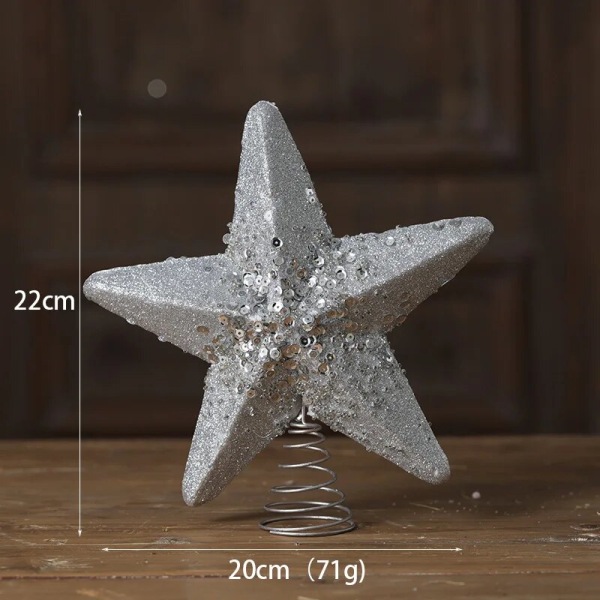 Samppanja Joulukuusenkoristeet Pallot Joulukoriste Joulujuhlat Ripustettavat Pallokoristeet Joulukoristeet Kotiin Uudenvuodenlahja 20cm Silver Top Star