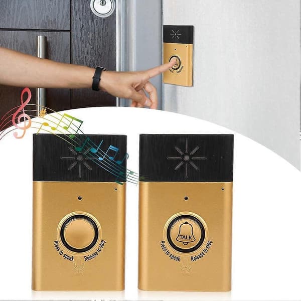 Tvåvägs Intercom Trådlös Dörrklocka Ringsignal Ändringsbar Säkerhets Dörrklocka Intercom Kit