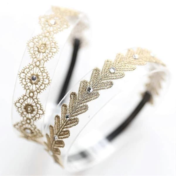 Elastiska Hårband med Chiffonblommor för Bebisar, Prinsessflickor, Handsydda Pärlor, Blomspetshårband, Nylonhårband