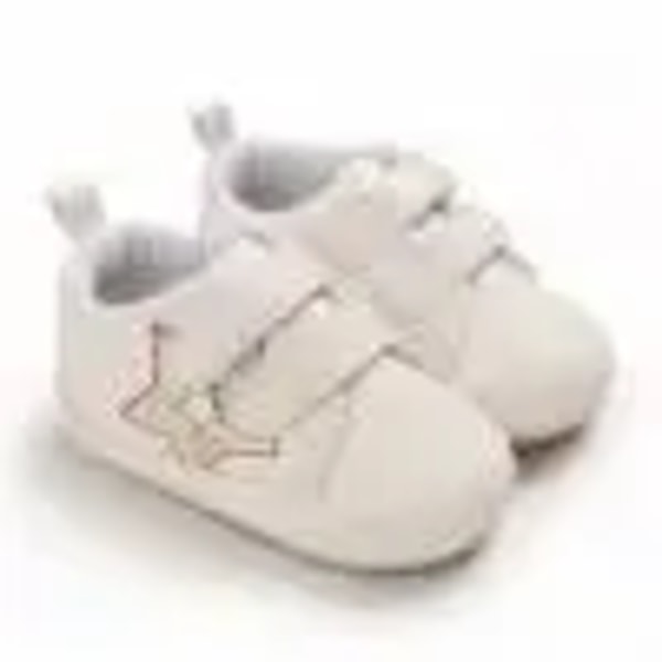 Barnskor, Stjärnbroderi Mjuka Sulor Promenadskor Prewalkerskor för Vår Höst, Vit/Svart, 0-12 Månader White 0-6M