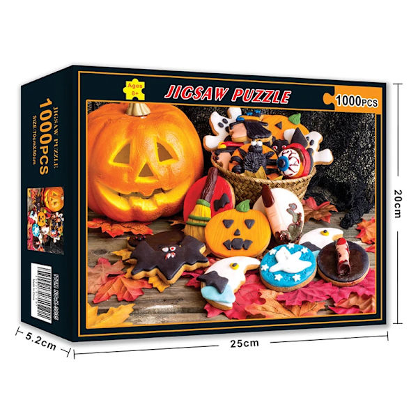 Puslespill for 1000 brikker Papirpuslespill Pedagogisk Intellektuell Dekompresjon DIY Puslespill Leker Gave Halloween B