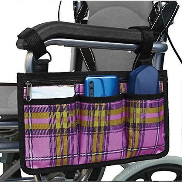 Kørestolstaske, Kørestolstaske, Kørestolssidetaske til armlæn med refleksstribe til rollatorer, el-scootere, rollator tilbehør (Mesh)
