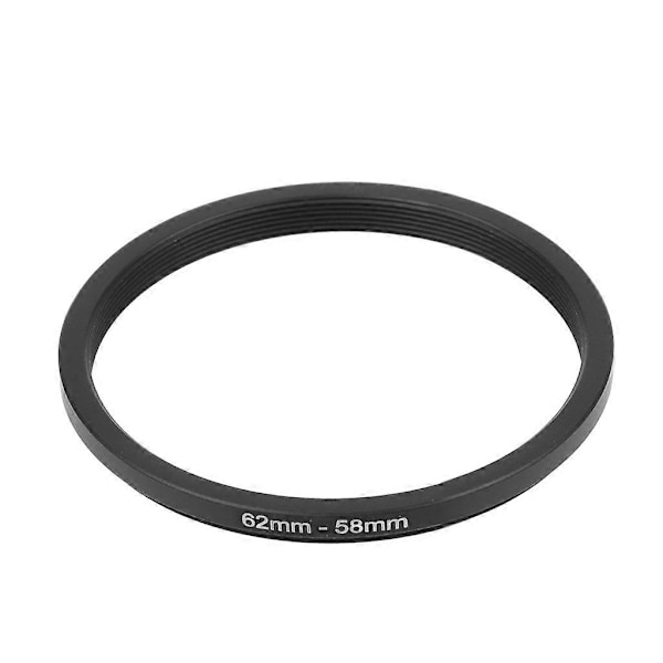 62mm til 58mm Metal Step Down Ringe Linse Adapter Filter Kamera Værktøj Tilbehør Ny Sort