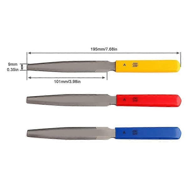 3-pack Koniska Gitarr Mutterfilar, Dubbelkantiga Trådfilar, Träverktyg för Gitarr och Bas