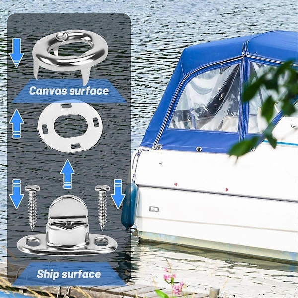 10 Set Marinklass Vridlås Fästen Vridknapp Öljett, för Canvas Marine Båtar Segelbåtar Husbilar Fa