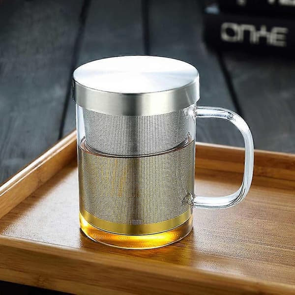 Glas tekande med infuser, løsbladet tekande med infuser, glastekedel med infuser i rustfrit stål