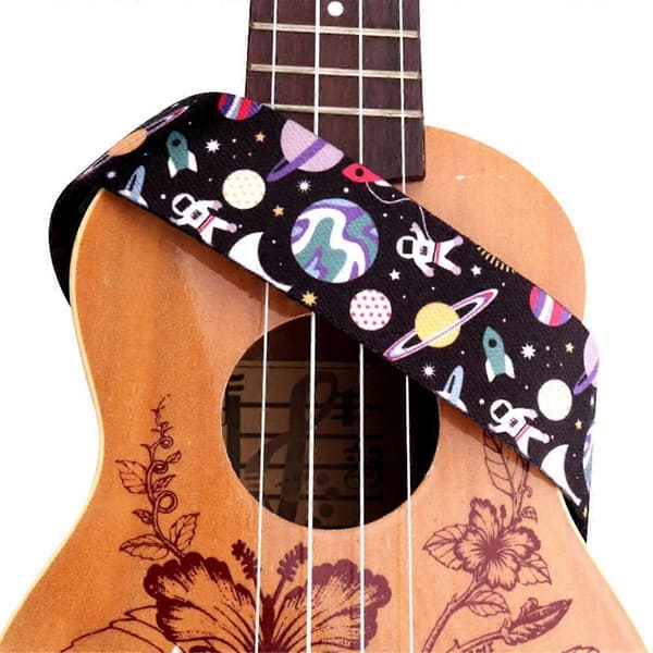 Ukulele-stropp, justerbar stropp for ukulele og barnegitarrer