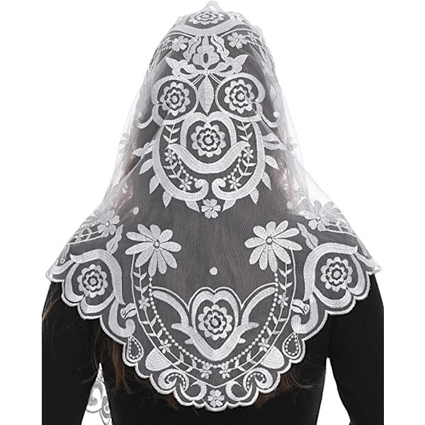 Spansk Stil Blonde Mantilla Dame Hodeplagg Katolsk Slør Bryllupsslør 2