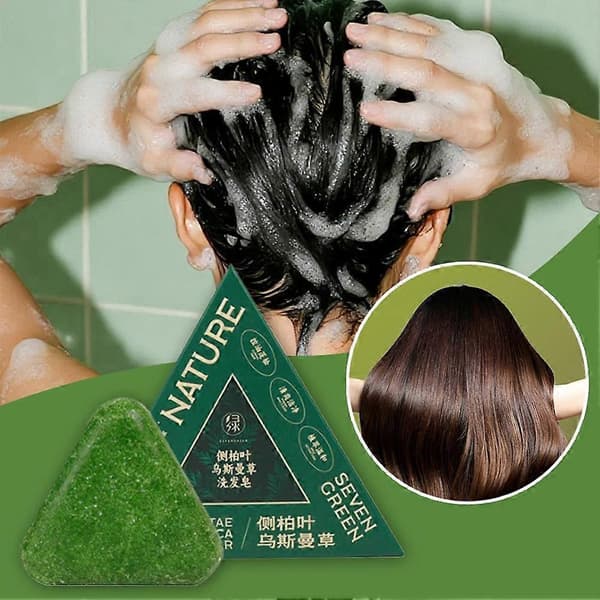 Platycladus Orientalis Shampoo Sæbe Usman Græs Urte Fast Hårshampoo