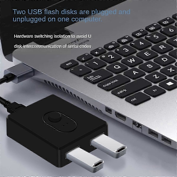 USB 2.0 KVM-switch 1X2/2X1 Switch Switcher USB-splitter Delad Kontroller för Laptop Dator Skrivare Tangentbord Mus, B